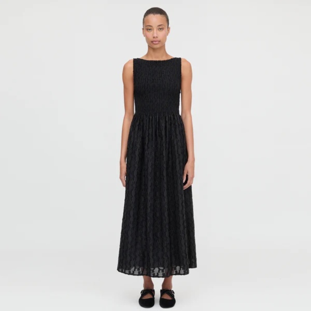 NWT Hill House Cosima Nap Dress in Black Fil Coupe